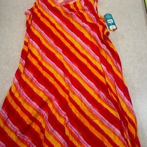 The Pioneer Woman V-Neck Dress with Red and Orange Stripes new with tags